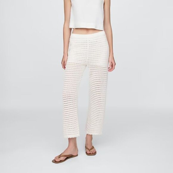 Cotton Crochet Ankle Pants - Picture 1 of 3